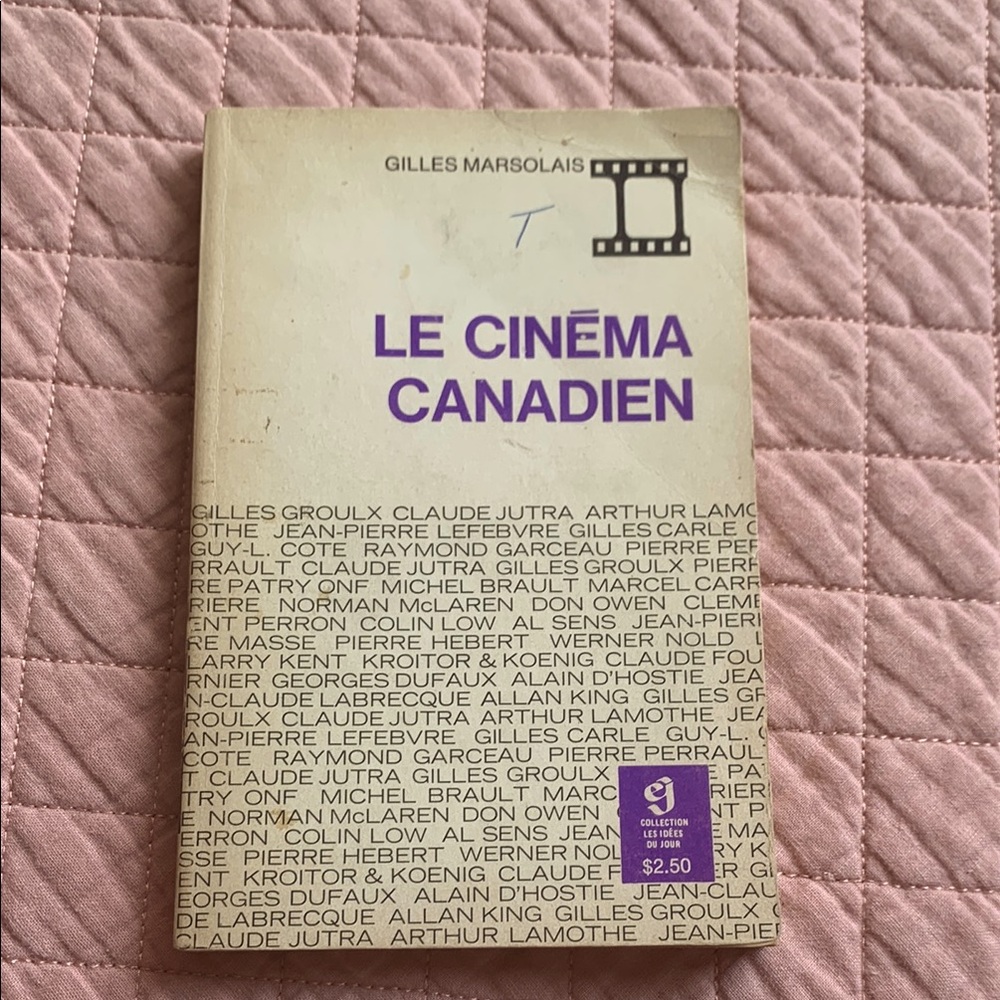 LIVRE VINTAGE -  Le Cinéma Canadien par Gilles Marsolais - Rare vintage 1968